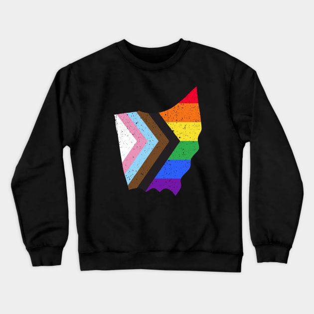 Ohio State Pride: Embrace Progress with the Progress Pride Flag Design Crewneck Sweatshirt by PositiveMindTee